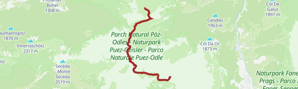 Route map: Europa Höhenweg 2 - 7. Etappe Südtirol
